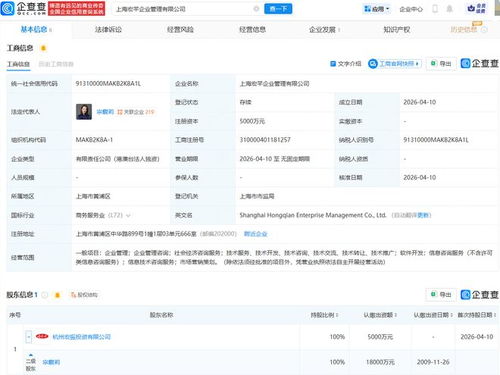 宗馥莉在上海设立新公司，深耕市场信息咨询领域